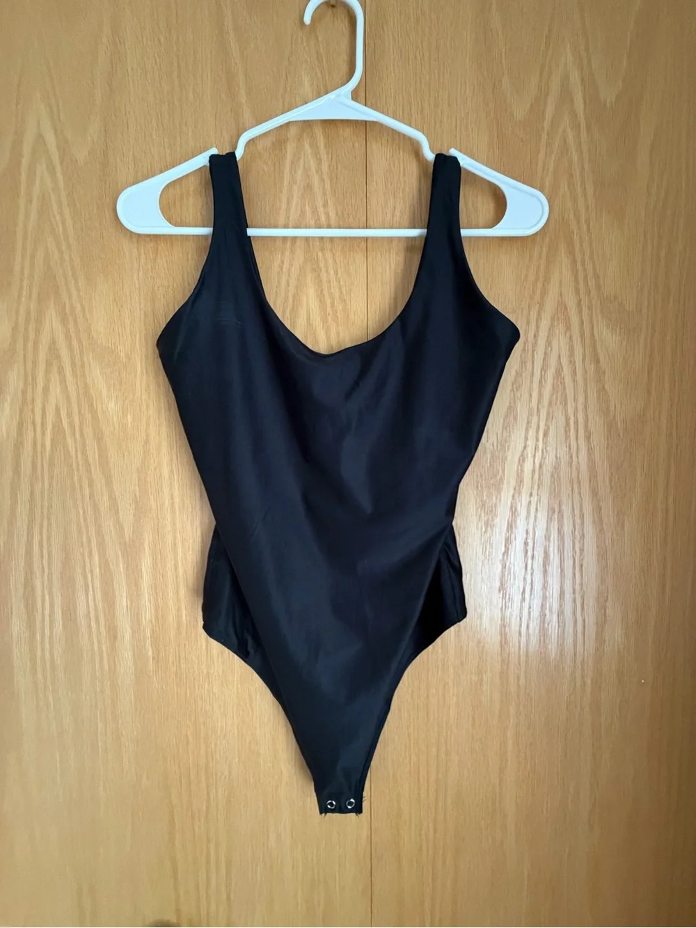 wild fable Black Scoop-Neck One-Piece Swimsuit with Snap Bottom